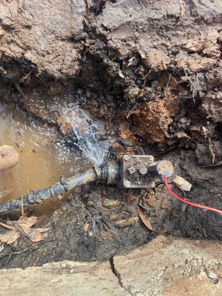 burst pipe at meter andrews farm